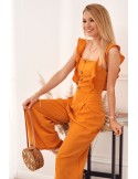 Senffarbener Overall mit weitem Bein 1059 – Online-Shop – Boutique